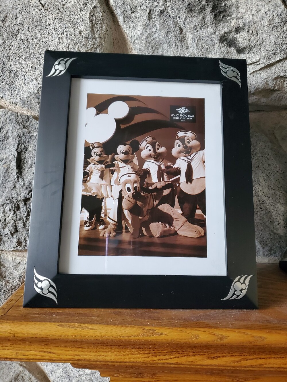 Disney Cruise Line 8x10 Black Frame Silver Mickey Accents - Picture 6 of 7